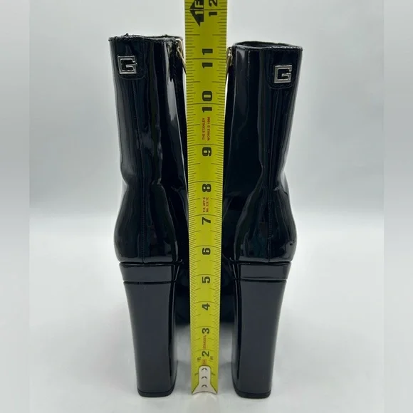 Guess BYRA Women’s Platform Block Heel Ankle Boots Black Patent, Size 6 NWB - Picture 9 of 12